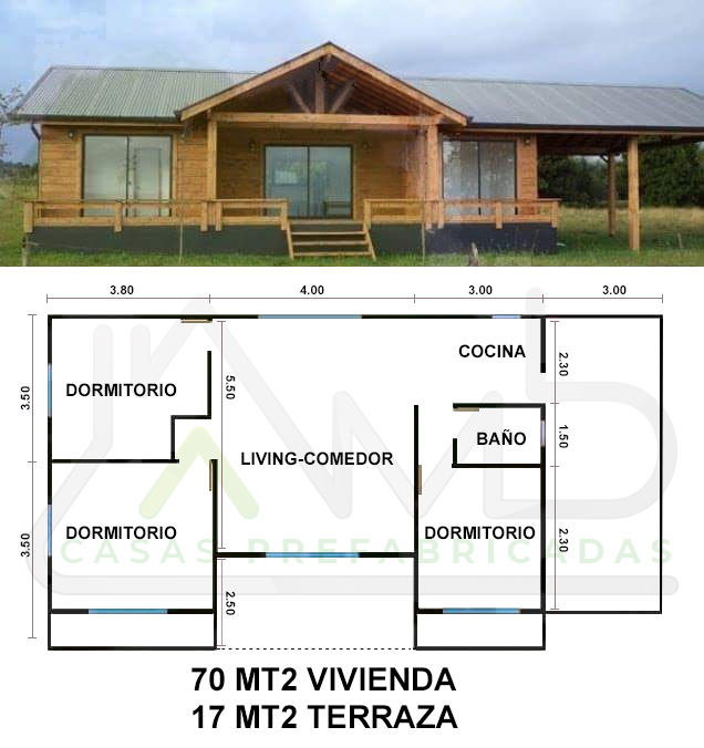 Modelo Coigue 70m+17m